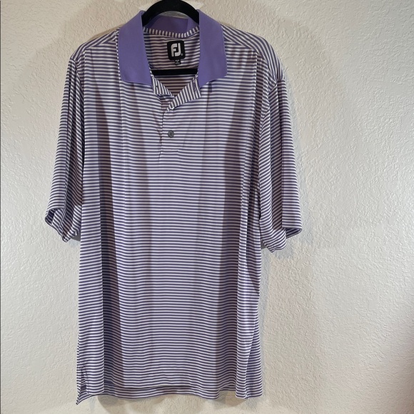 FootJoy Other - Footjoy FJ Golf Polo Shirt Purple White Short Sleeve Modern Logo Size XL